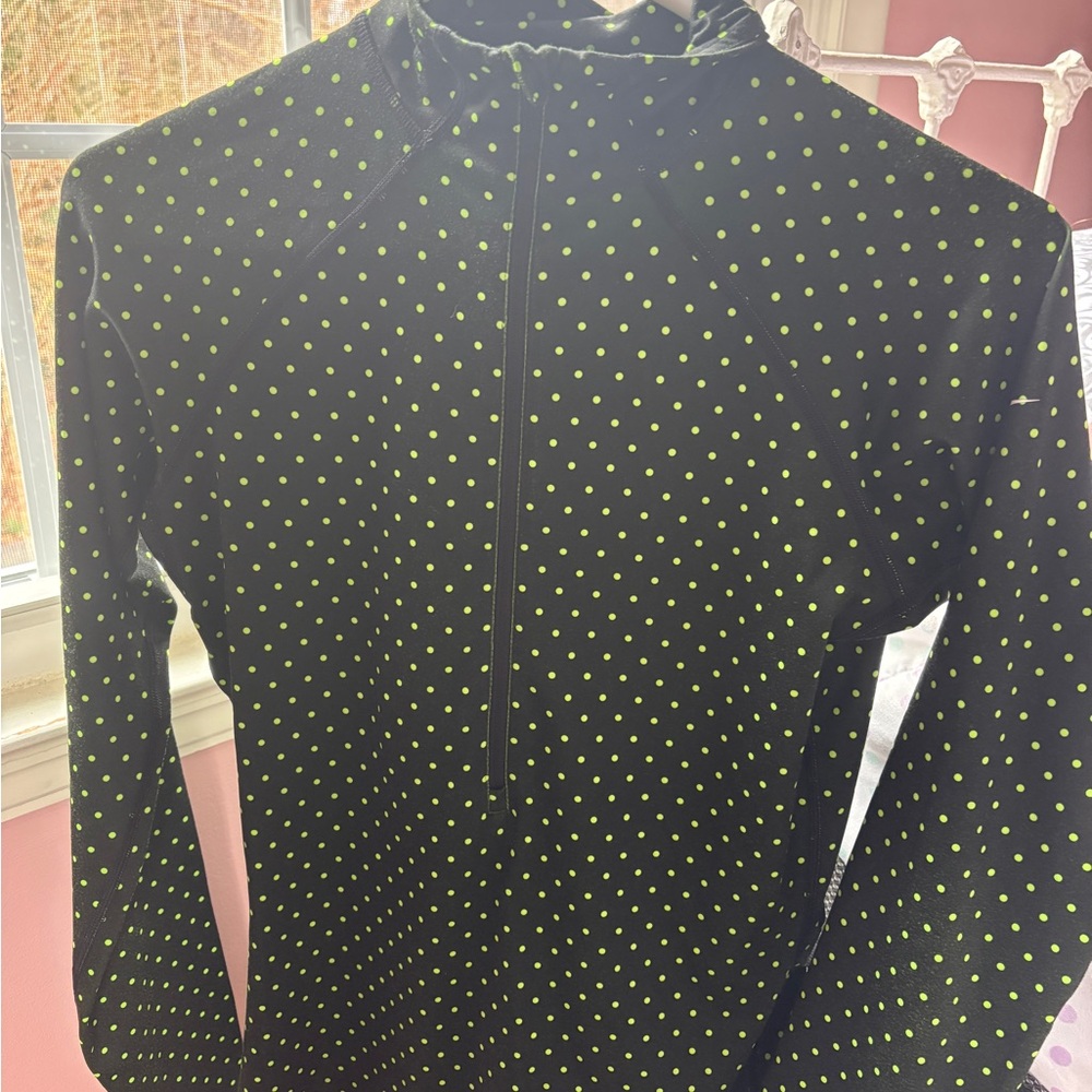 Women’s Zip Up Polka Dot Black & Green Jacket - Size Small